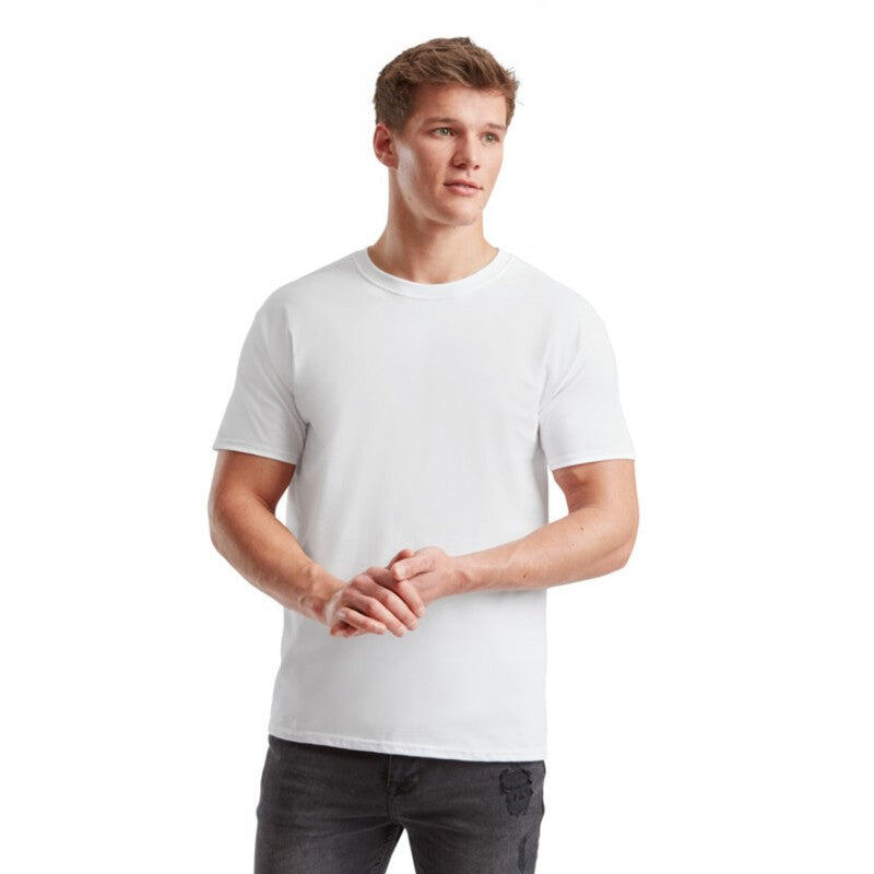Camiseta Fruit Of The Loom Iconic 195 Premium Tees adulto azul, 100% algodón 5/7