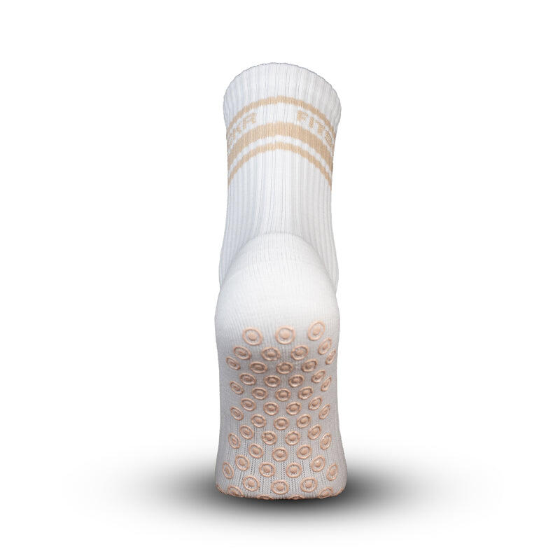 Conjunto de 3 pares de meias antiderrapantes Line - Branco Bege 3/5