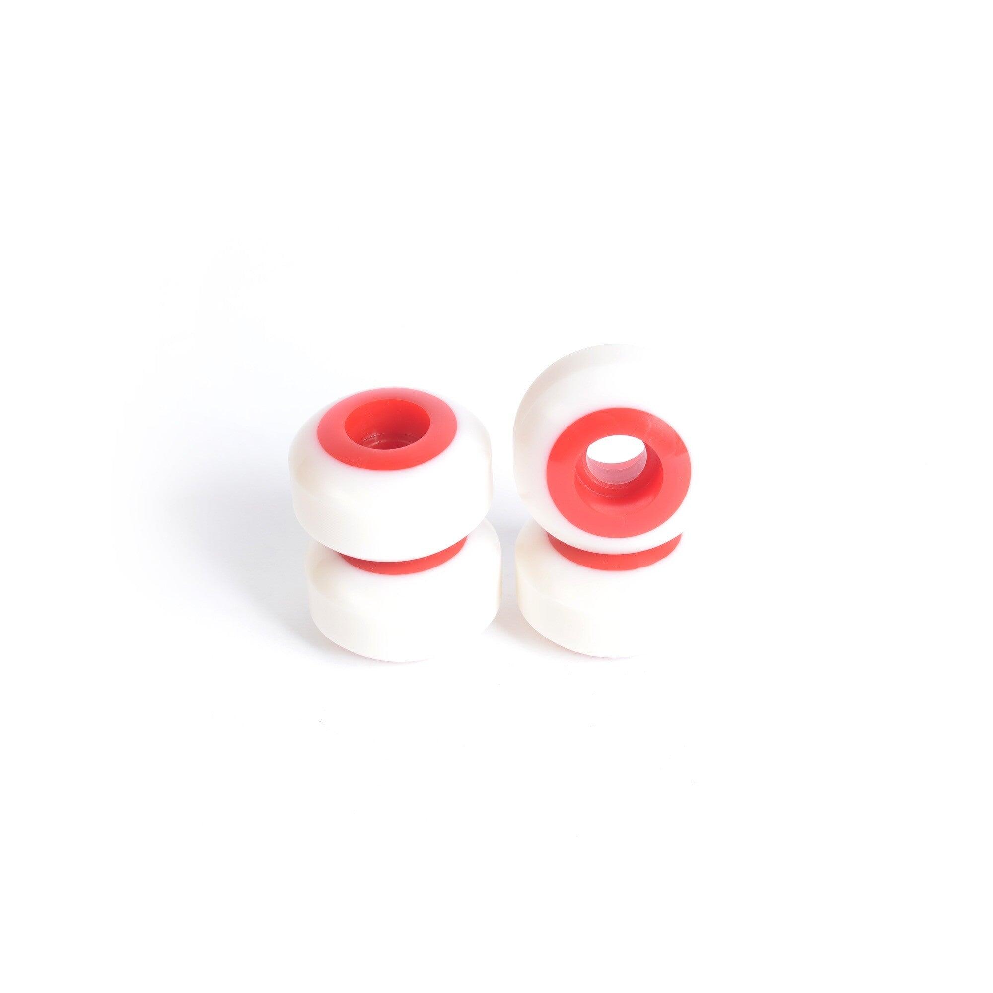 Rodas de skate - YOCAHER 52x31mm 99a - branco/vermelho 2/2