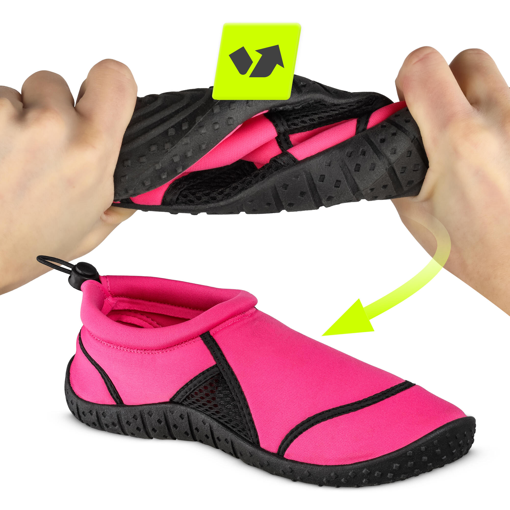 Slip-On Wasserschuhe Badeschuhe Rutschfest Aquaschuhe Strandschuhe TSUNAMI Rosa 7/7