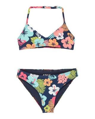 Zweiteiliges bralette-bikini-set morning flower set blau meisjes 2-7