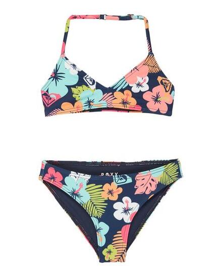 Zweiteiliges Bralette-Bikini-Set MORNING FLOWER SET Blau Mädchen 2-7