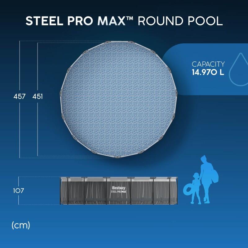Bestway Piscine hors sol ronde Steel Pro MAX Solo Pool 457 x 107 cm Bestway 2/6