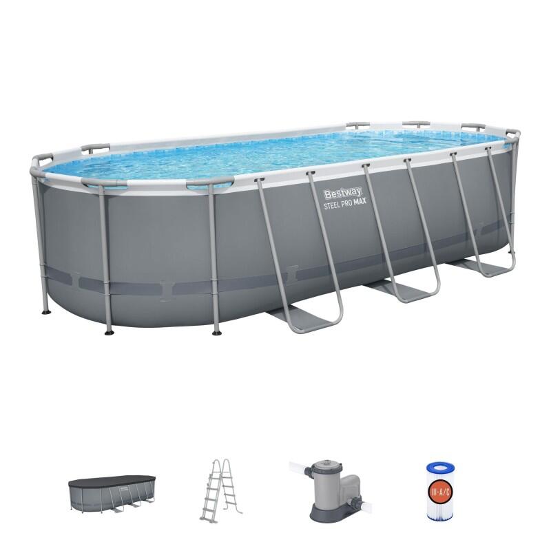 Piscina Bestway Steel Pro Max Oval 549x274x122 cm Filtro Cartucho 5.678 l/h 4/7