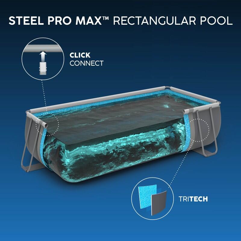Piscina Desmontable Tubular Bestway Steel Pro Max Rectangular 640 x 274 x 132 cm 5/7
