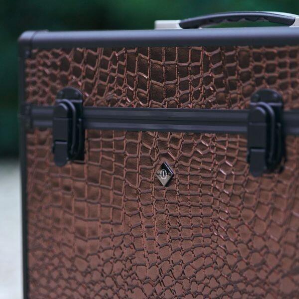 Imperial Riding Grooming Box Slim Line - Brown Croco 3/3
