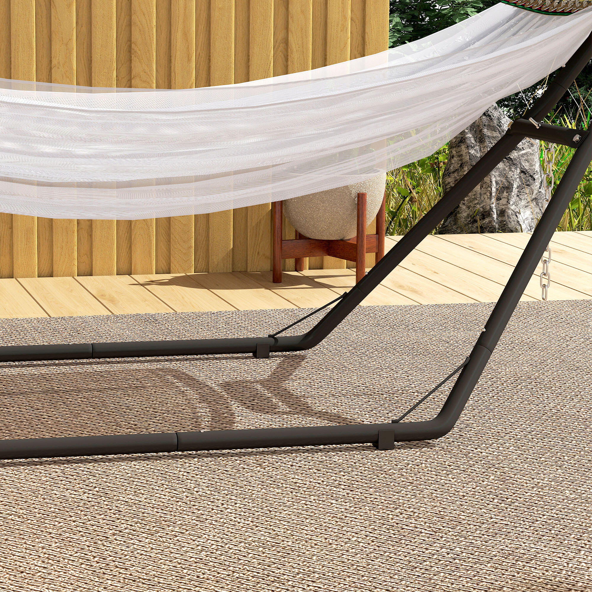 Soporte para Hamaca Outsunny 278x97x112 cm Negro 5/5