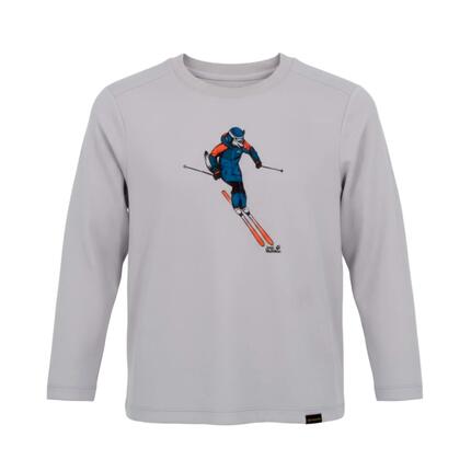 Langarmshirt Neureuther Jackie Print Kinder Longsleeve Shirt Sport in Grau