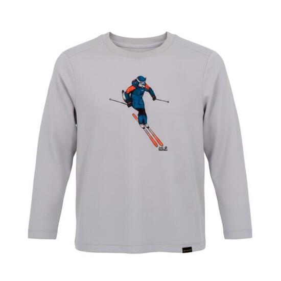 Langarmshirt Neureuther Jackie Print Kinder Longsleeve Shirt Sport in Grau