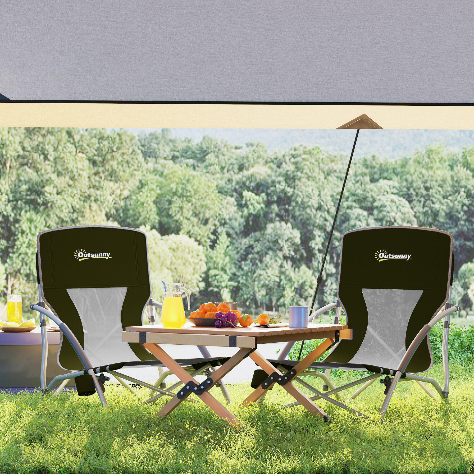Cadeiras de Praia Outsunny Preto 4/5