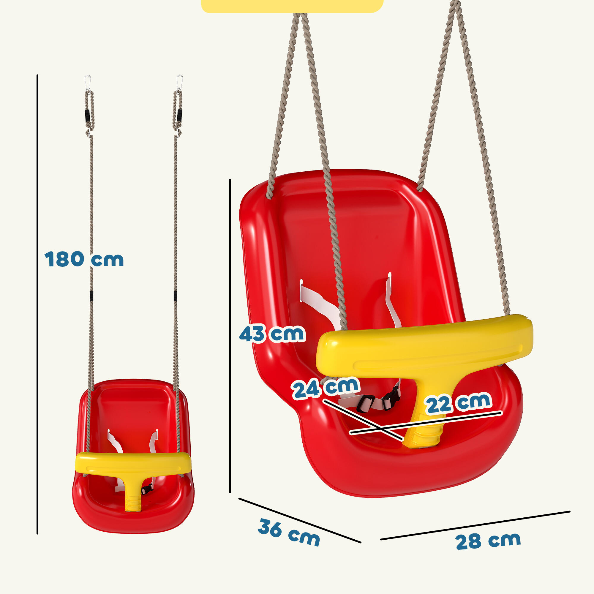 Baloiço Infantil AIYAPLAY Vermelho 3/5