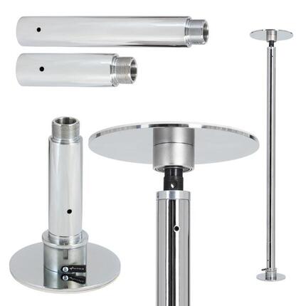 Barre de pole dance pliable, chromée, diamètre 45 mm, hauteur 207–266 cm