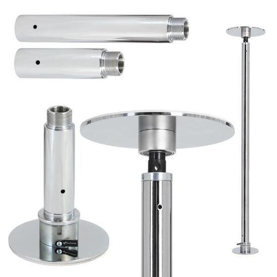Barre de pole dance pliable, chromée, diamètre 45 mm, hauteur 207–279 cm M