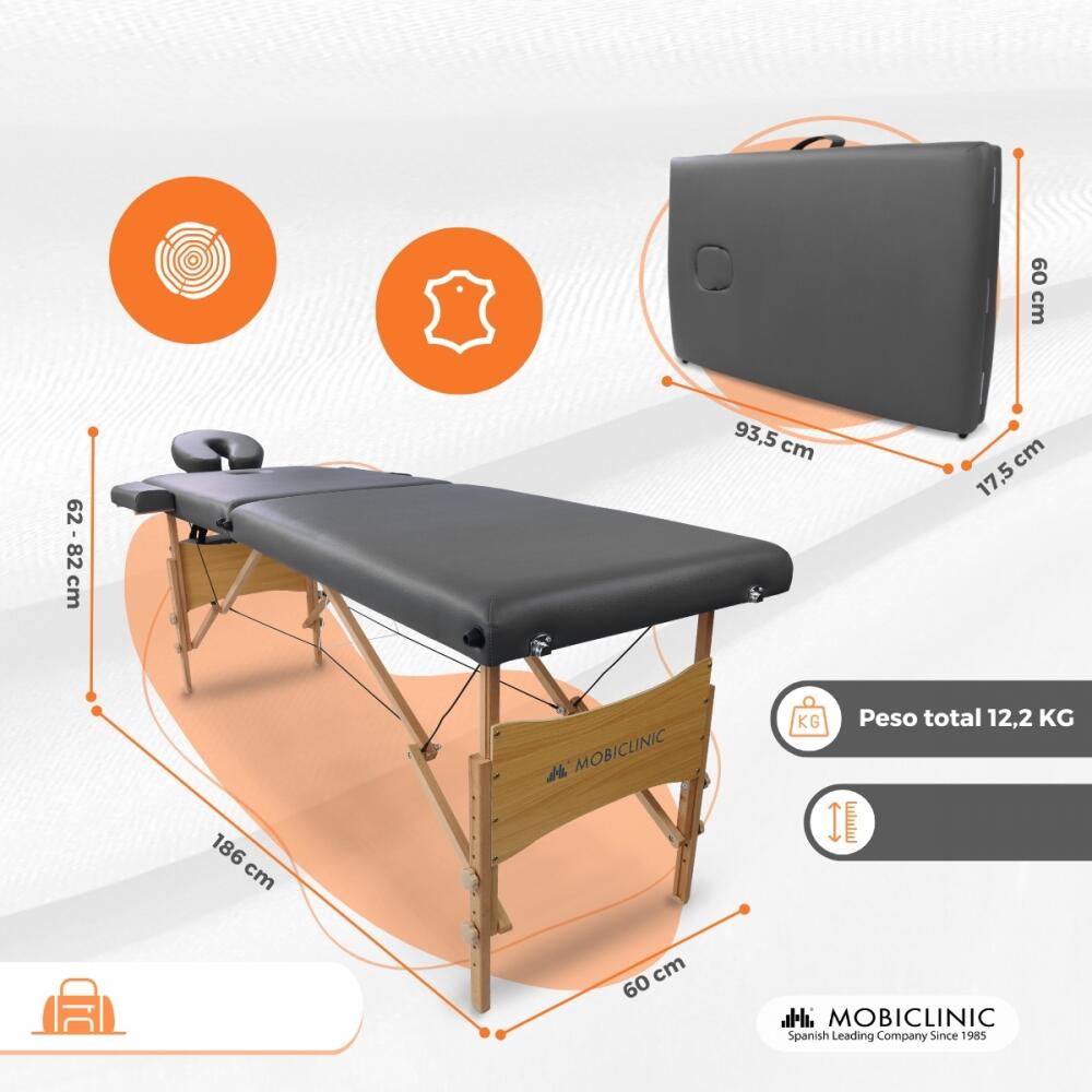 Table de massage pliable Portable Hauteur réglable Massagetafel Noir 2/8