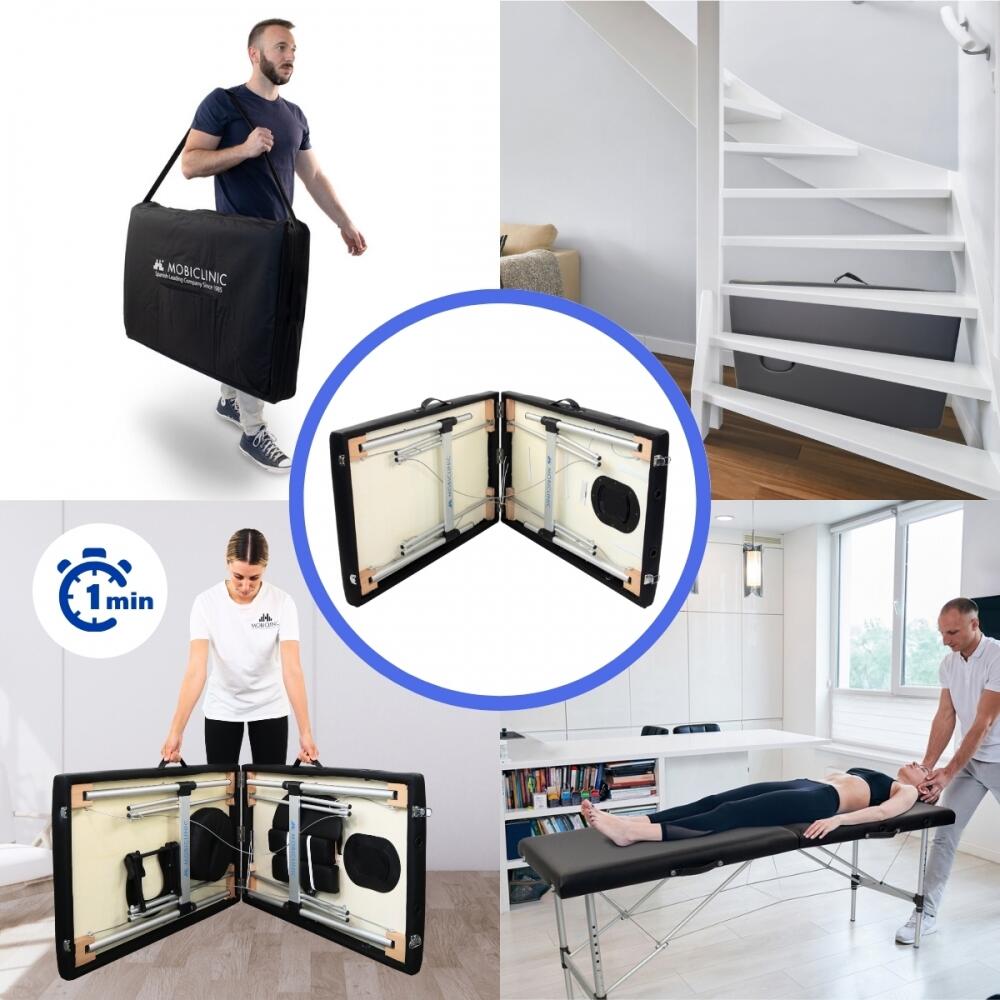Marquesa de massagem dobrável 186x60 cm Alumínio portátil ajustável em altura 5/8