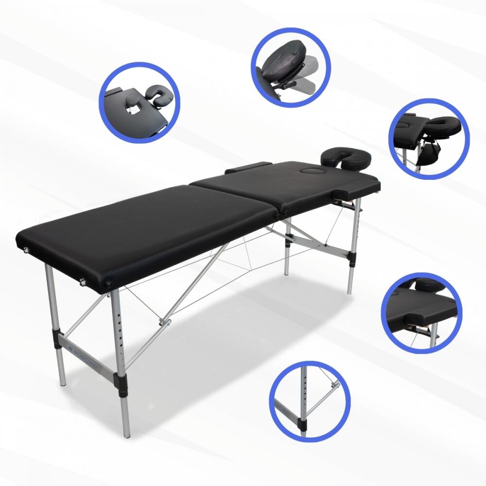Marquesa de massagem dobrável 186x60 cm Alumínio portátil ajustável em altura 7/8