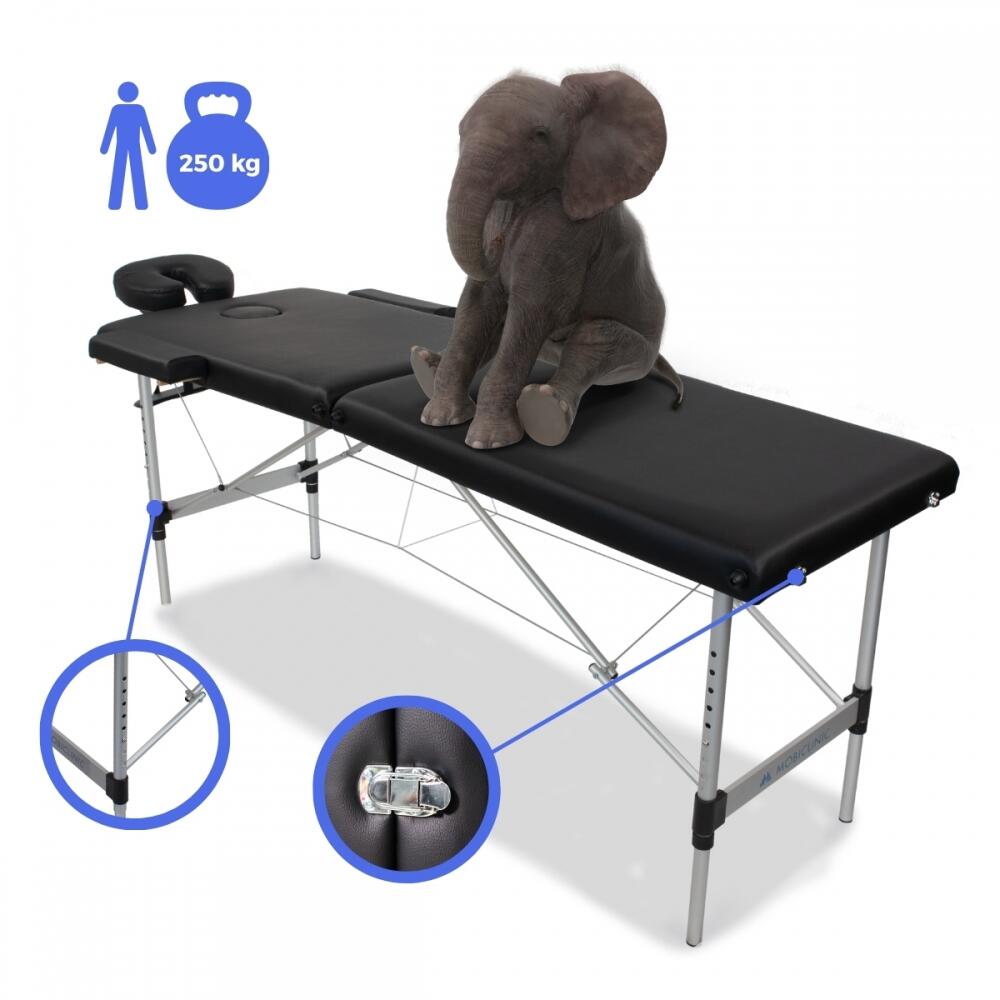 Marquesa de massagem dobrável 186x60 cm Alumínio portátil ajustável em altura 4/8
