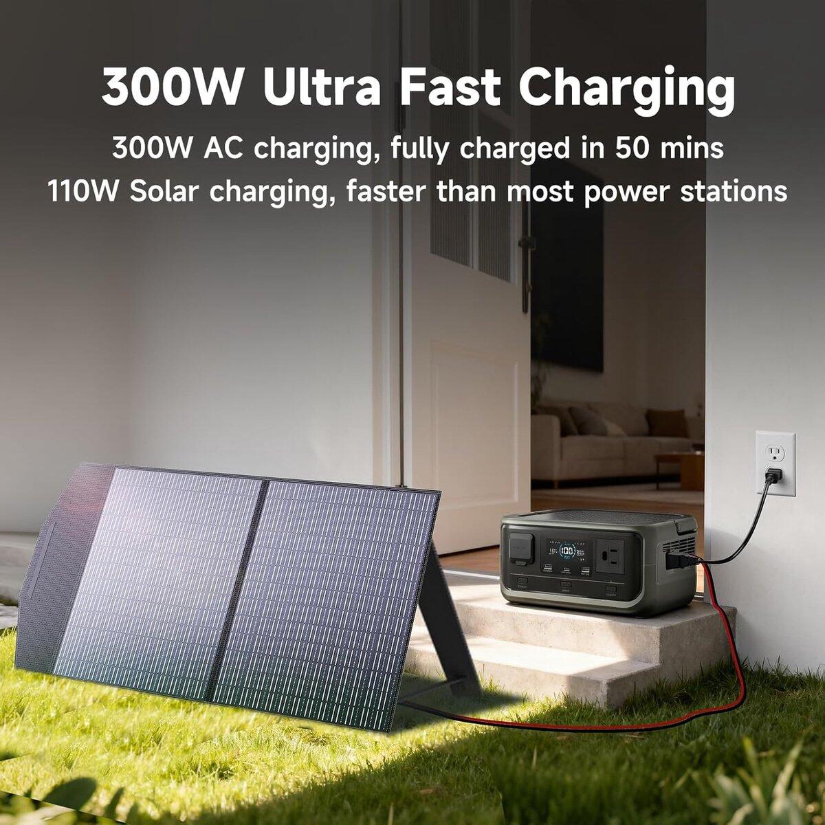 Ensemble générateur solaire ALLPOWERS P300 + SE100 – Station portable 300W 7/7