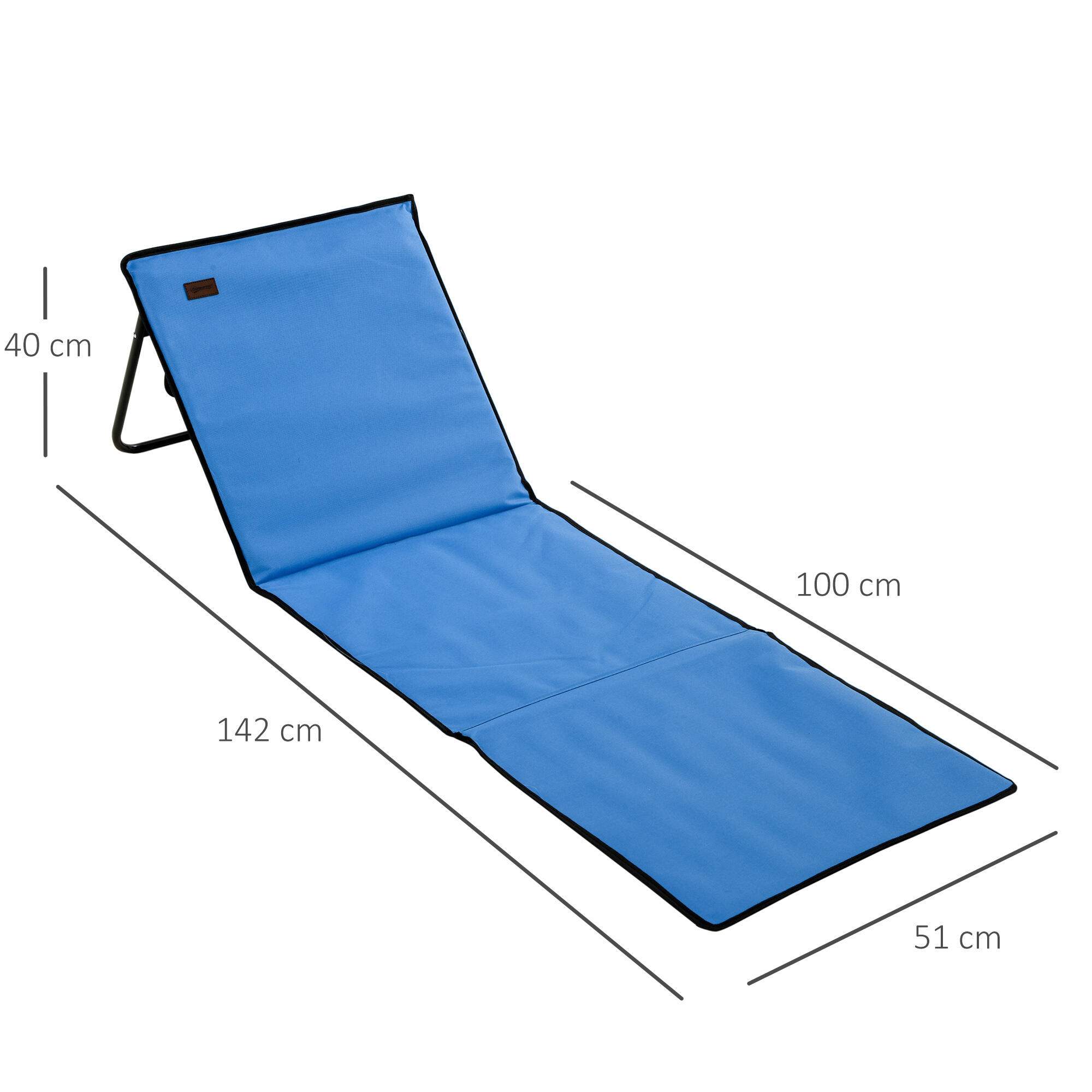 Esterillas de Playa Outsunny 142x51x40 cm Azul 3/5