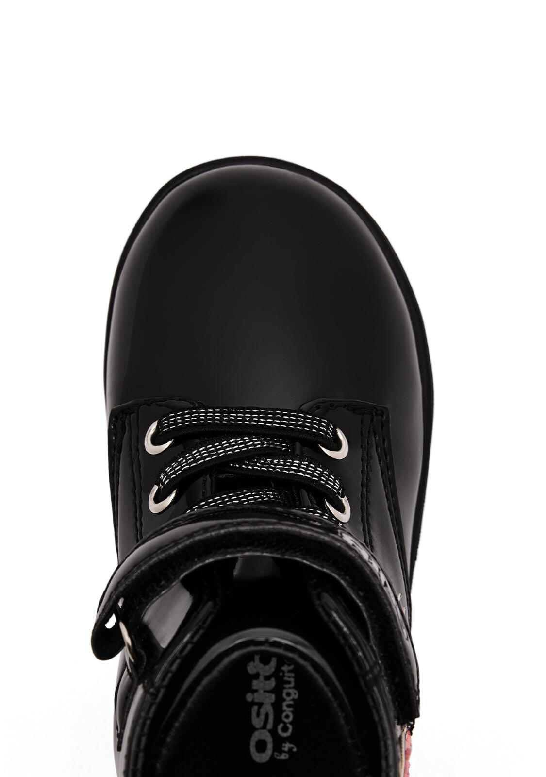 Botas de Bebés Horma Alargada y Flexible Negro Strass 4/4