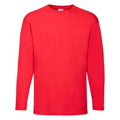 Fruit of the loom valueweight longsleeve t-shirt rood