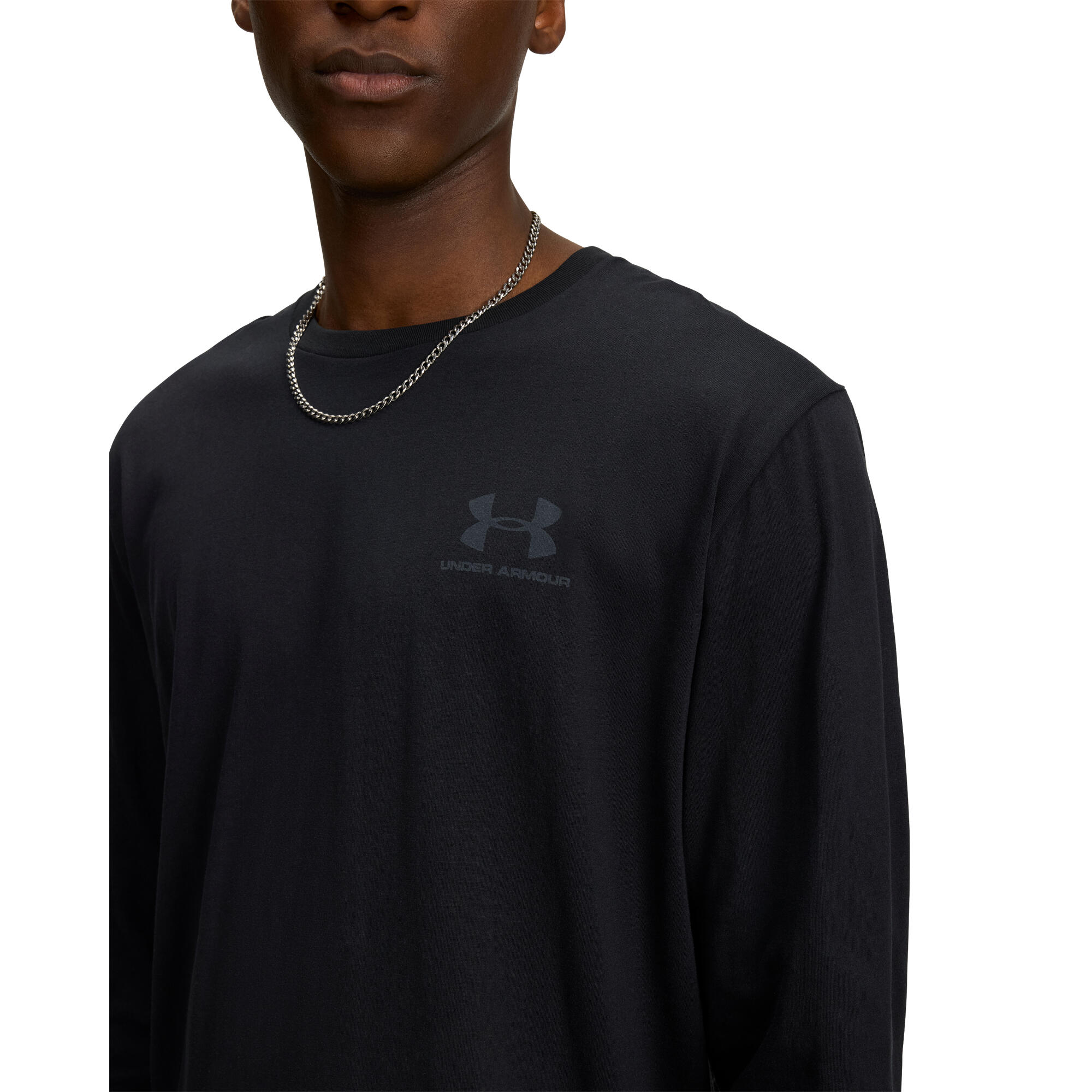 T-shirt met lange mouwen UA SPORTSTYLE LEFT CHEST LS HEREN Zwart 3/5