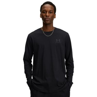 T-shirt met lange mouwen ua sportstyle left chest ls heren zwart
