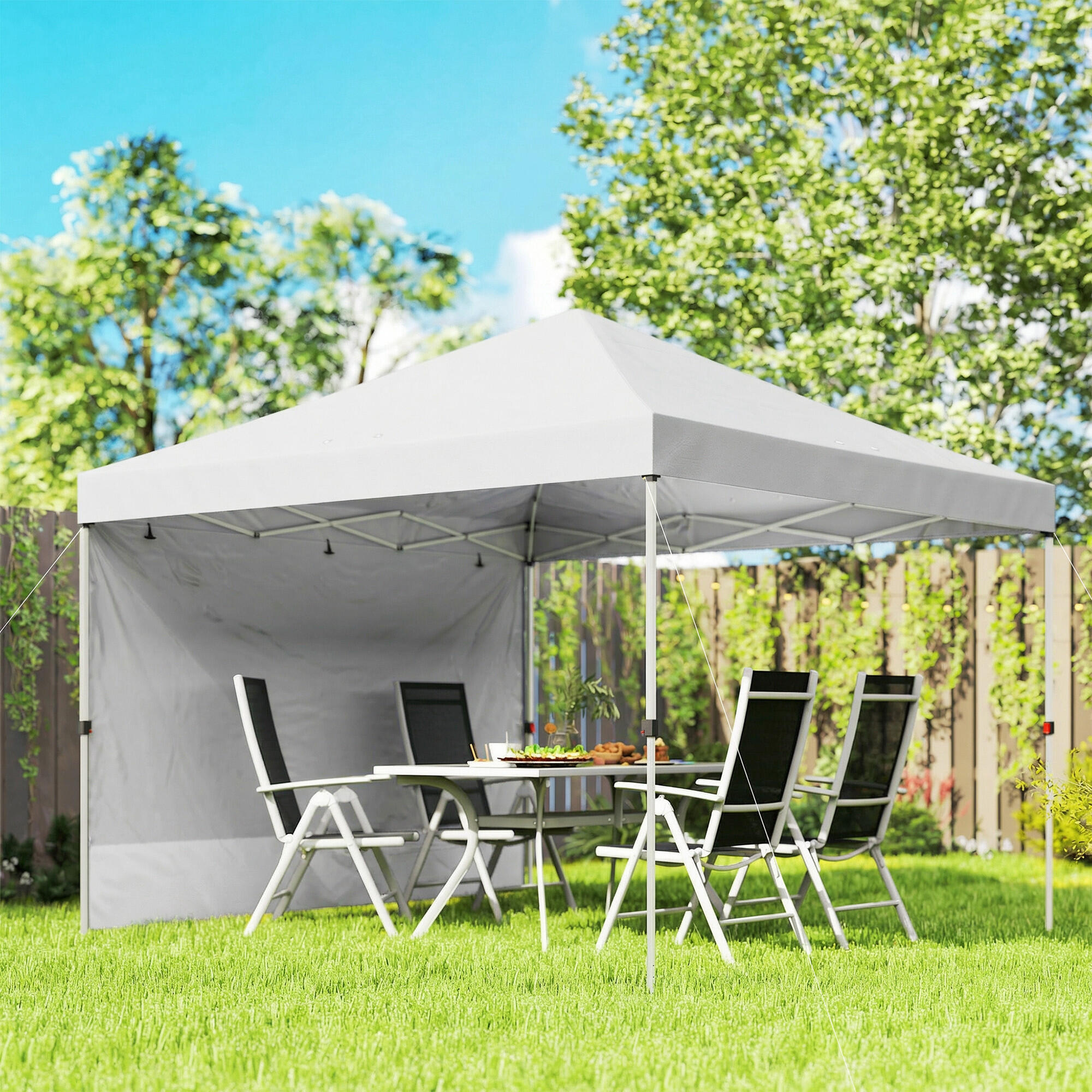 Tenda pop-up 293x293x270 cm branco Outsunny 2/5