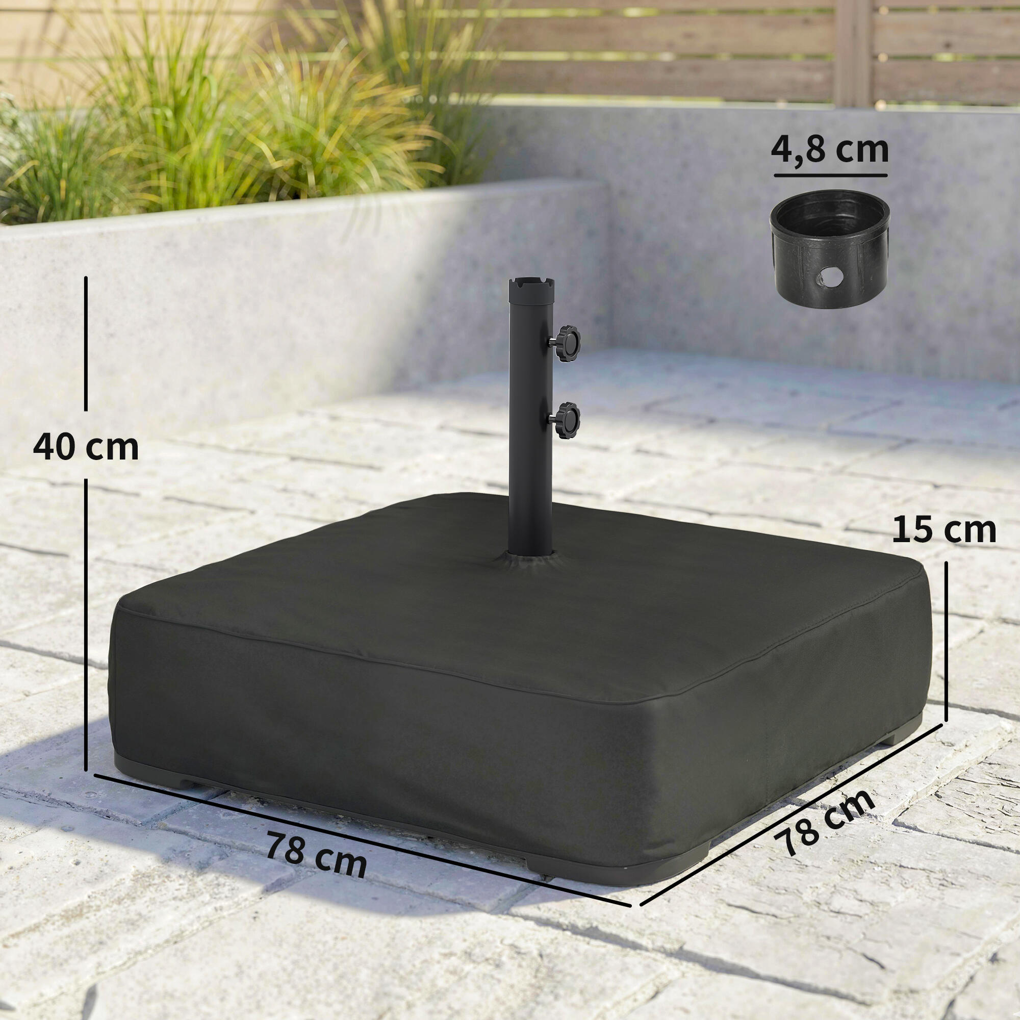 Base para Chapéu de Sol Outsunny Preto 3/5