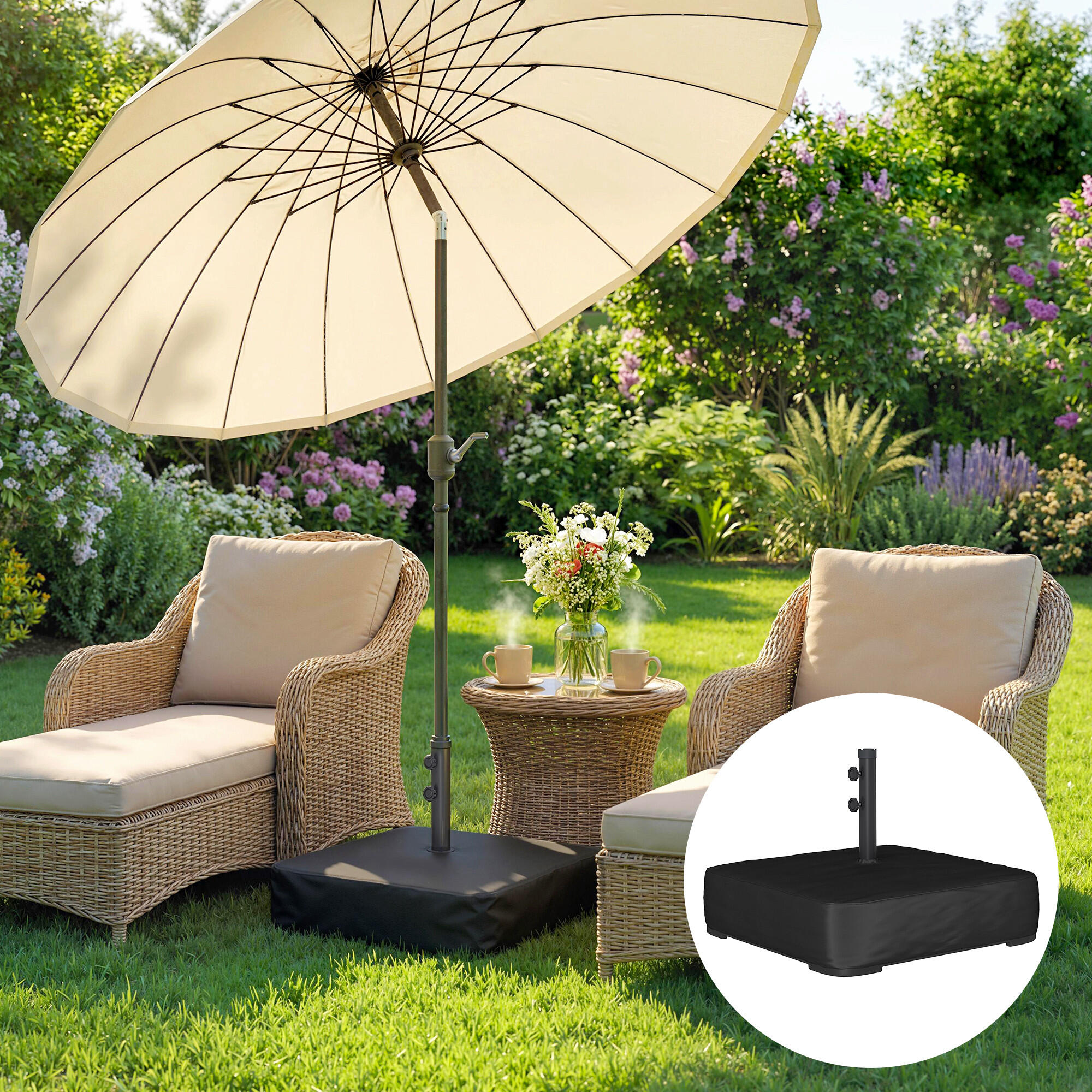 Base para Chapéu de Sol Outsunny Preto 2/5