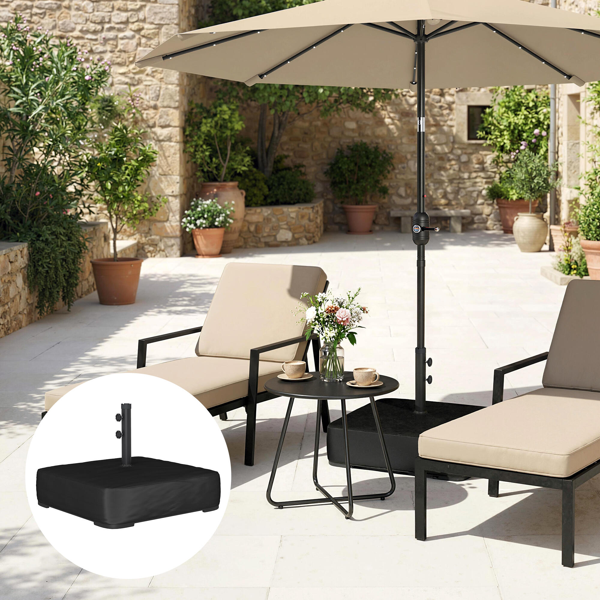 Base para Chapéu de Sol Outsunny Preto 5/5