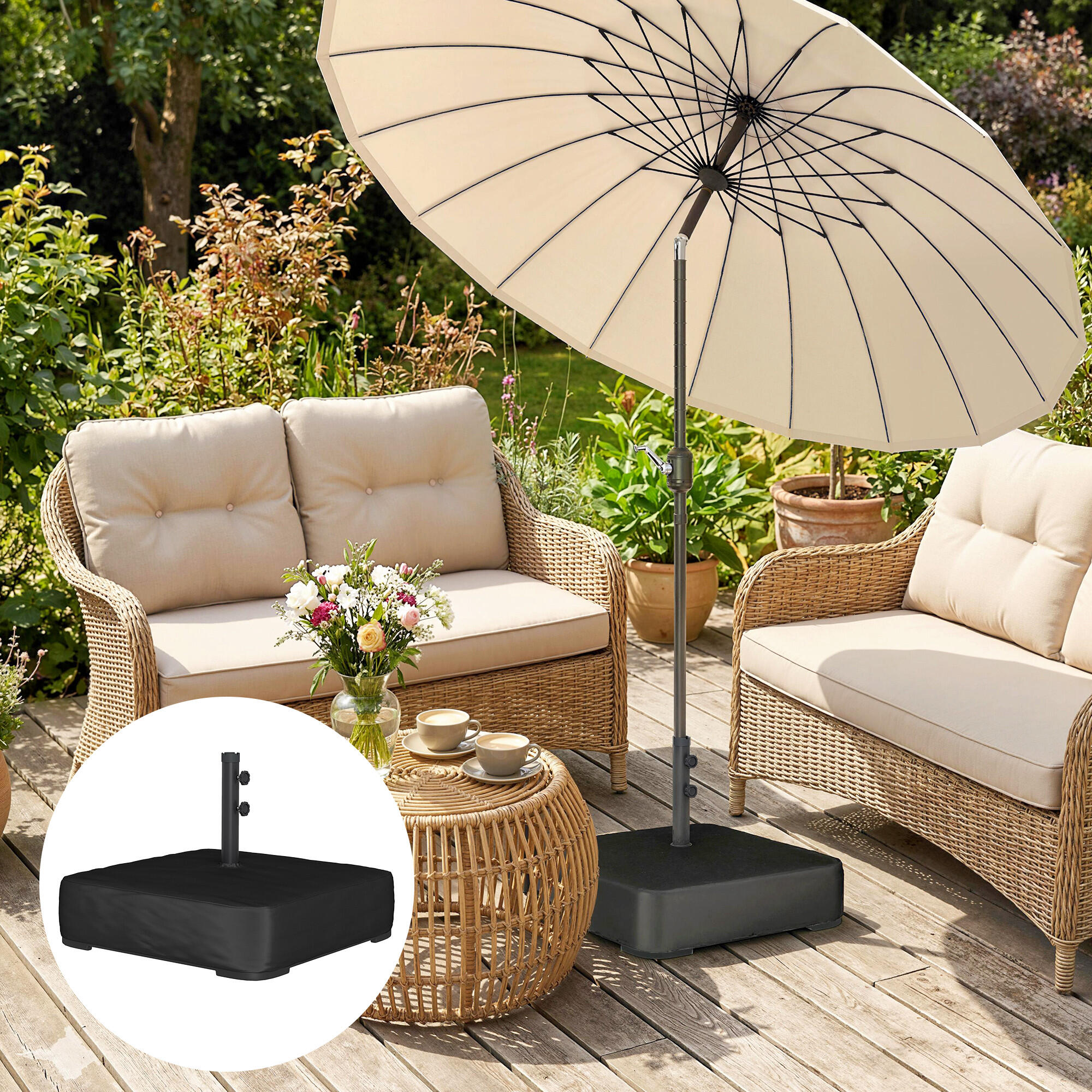 Base para Chapéu de Sol Outsunny Preto 4/5