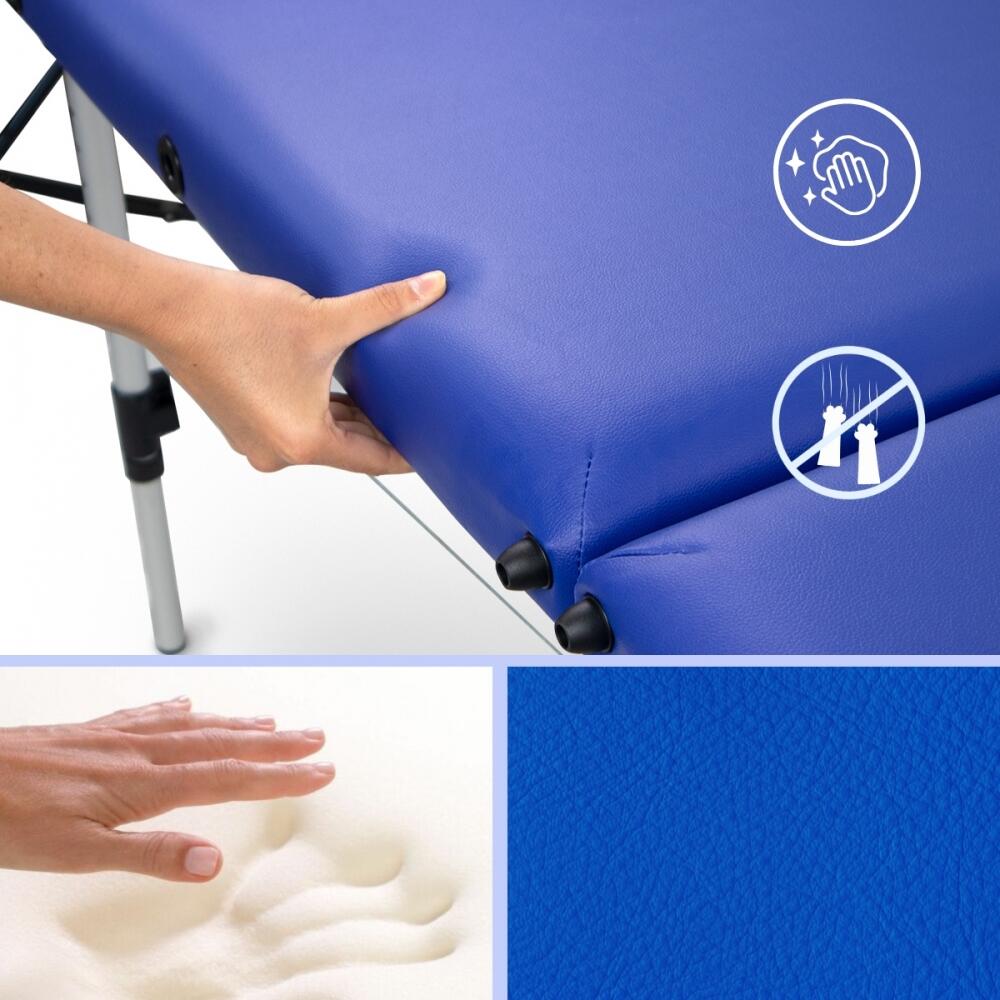 Table de massage pliable Portable Hauteur réglable Appui-tête 186x60 cm 3/8