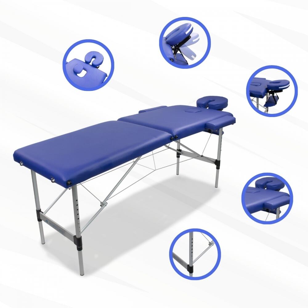Table de massage pliable Portable Hauteur réglable Appui-tête 186x60 cm 6/8
