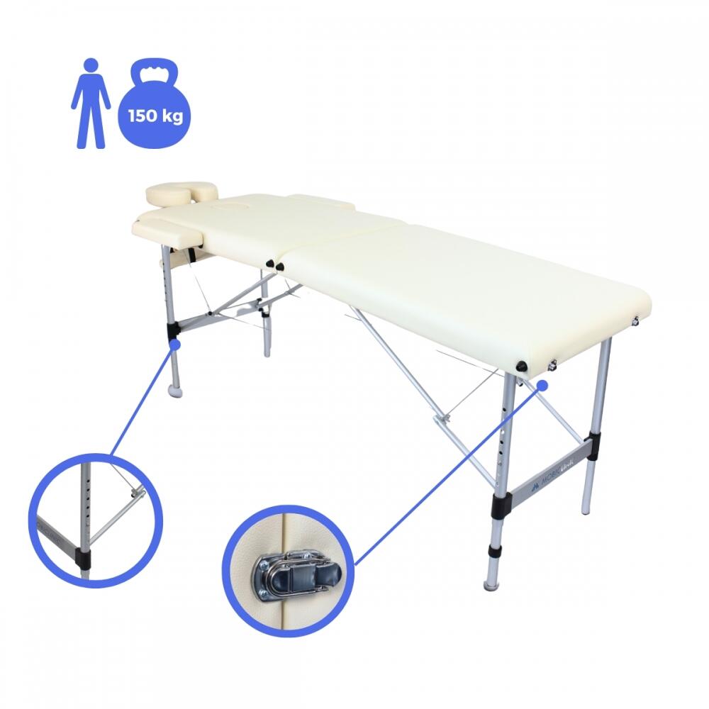 Table de Massage Pliante Aluminium Portable Réglable Hauteur Appui-tête 3/8