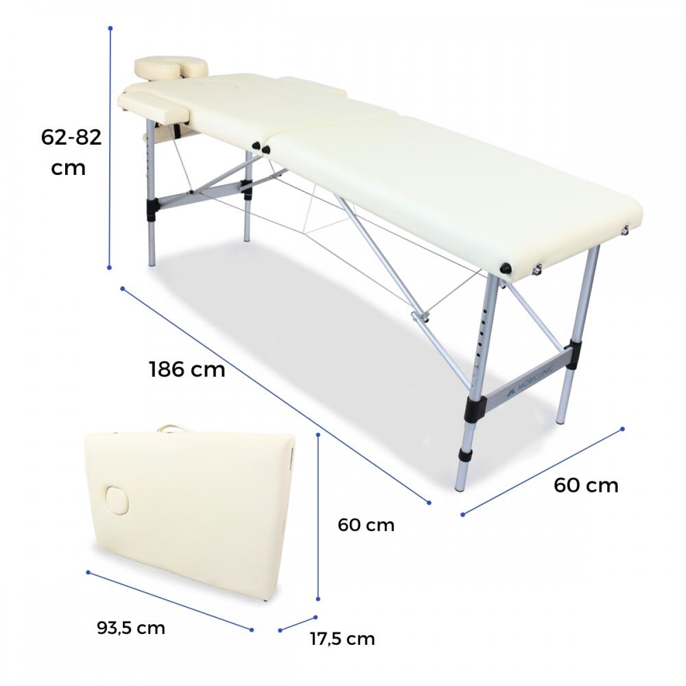 Table de Massage Pliante Aluminium Portable Réglable Hauteur Appui-tête 2/8