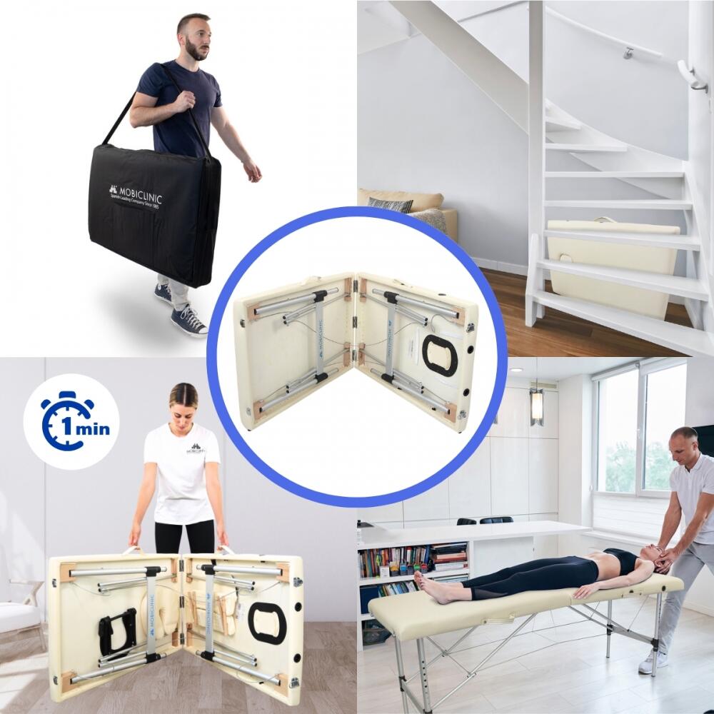 Table de Massage Pliante Aluminium Portable Réglable Hauteur Appui-tête 5/8
