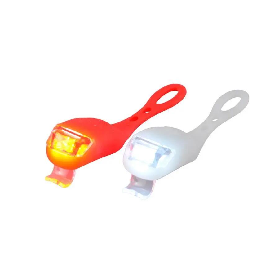 luz delantera+trasera a pilas 2 led 10 lúmenes 3 funciones correa de silicona Op 2/3