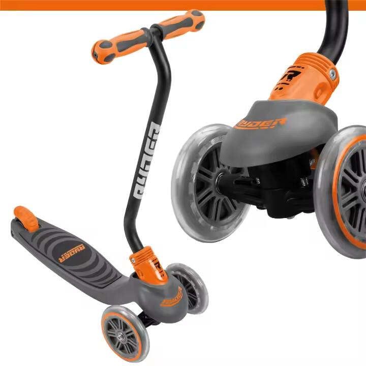 Patinete 3 ruedas Ryder Neo naranja y negro (3401), base antideslizante. 3/7