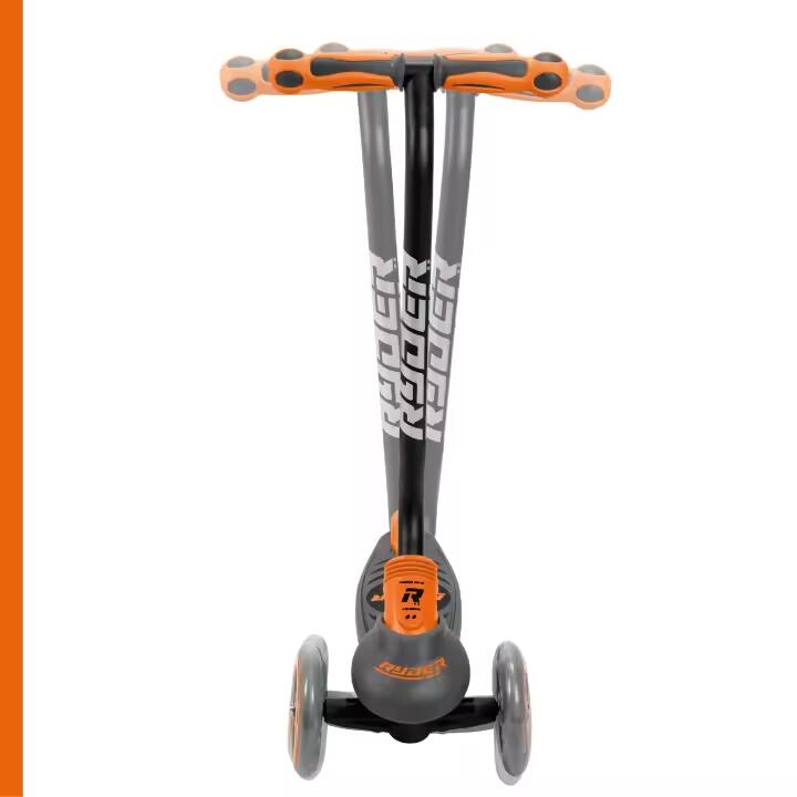 Patinete 3 ruedas Ryder Neo naranja y negro (3401), base antideslizante. 2/7