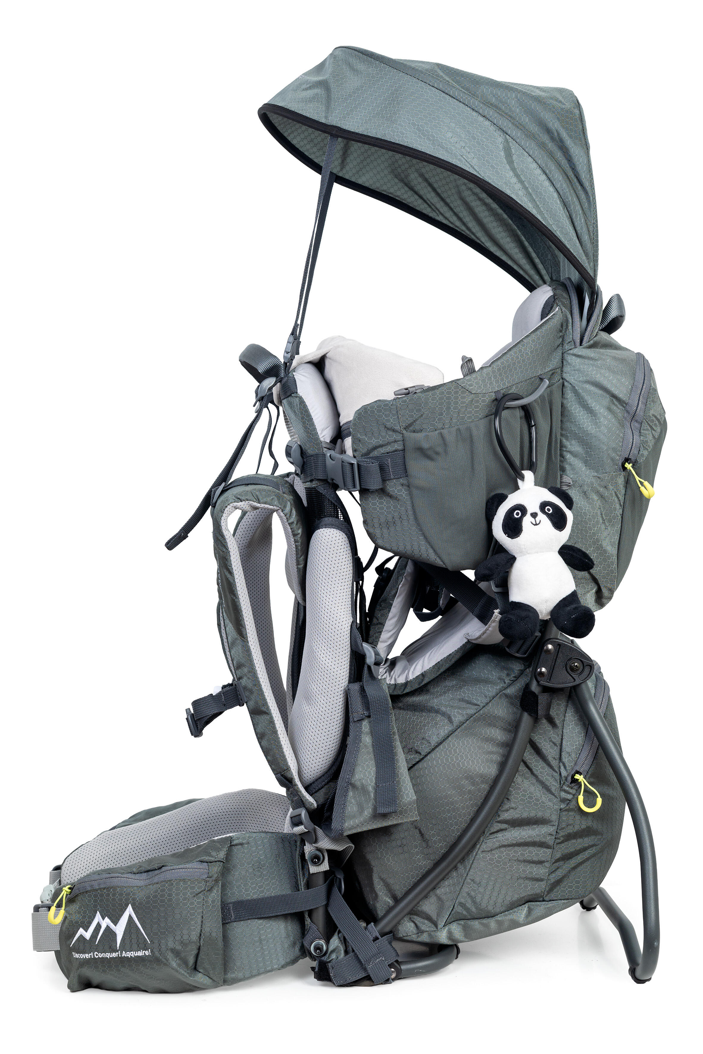 Dromader Panda 2.0 Olive Kraxe Kindertrage mit Sonnendach 3/7