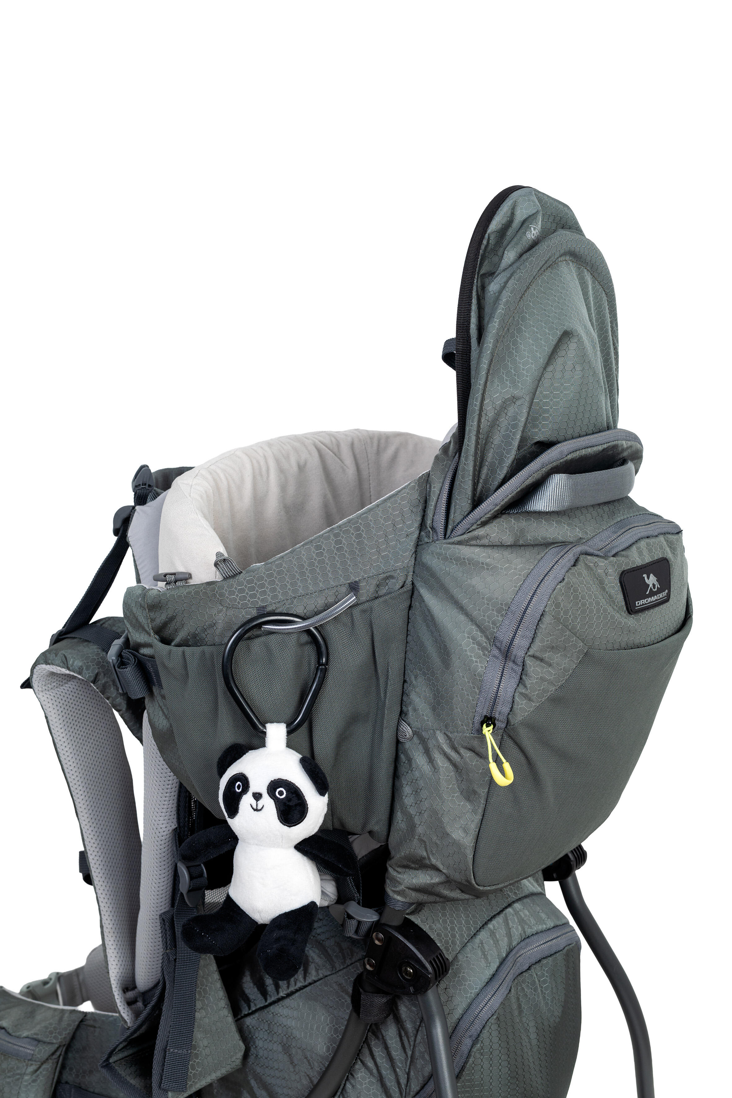 Dromader Panda 2.0 Olive Kraxe Kindertrage mit Sonnendach 4/7
