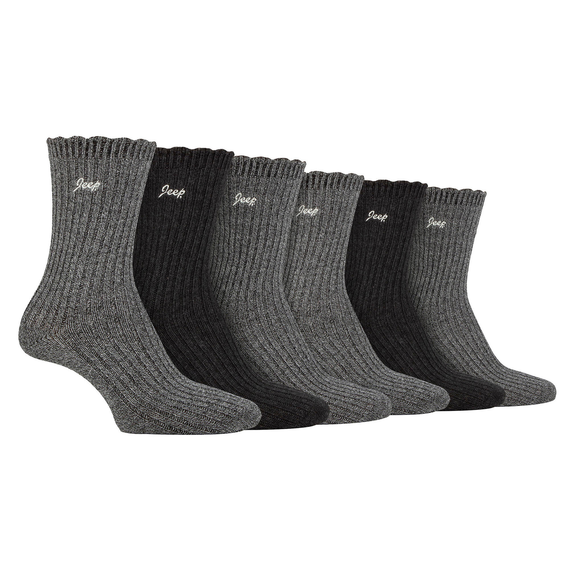 Lot de 6 jolies chaussettes festonnées en bambou pour femme 3/4
