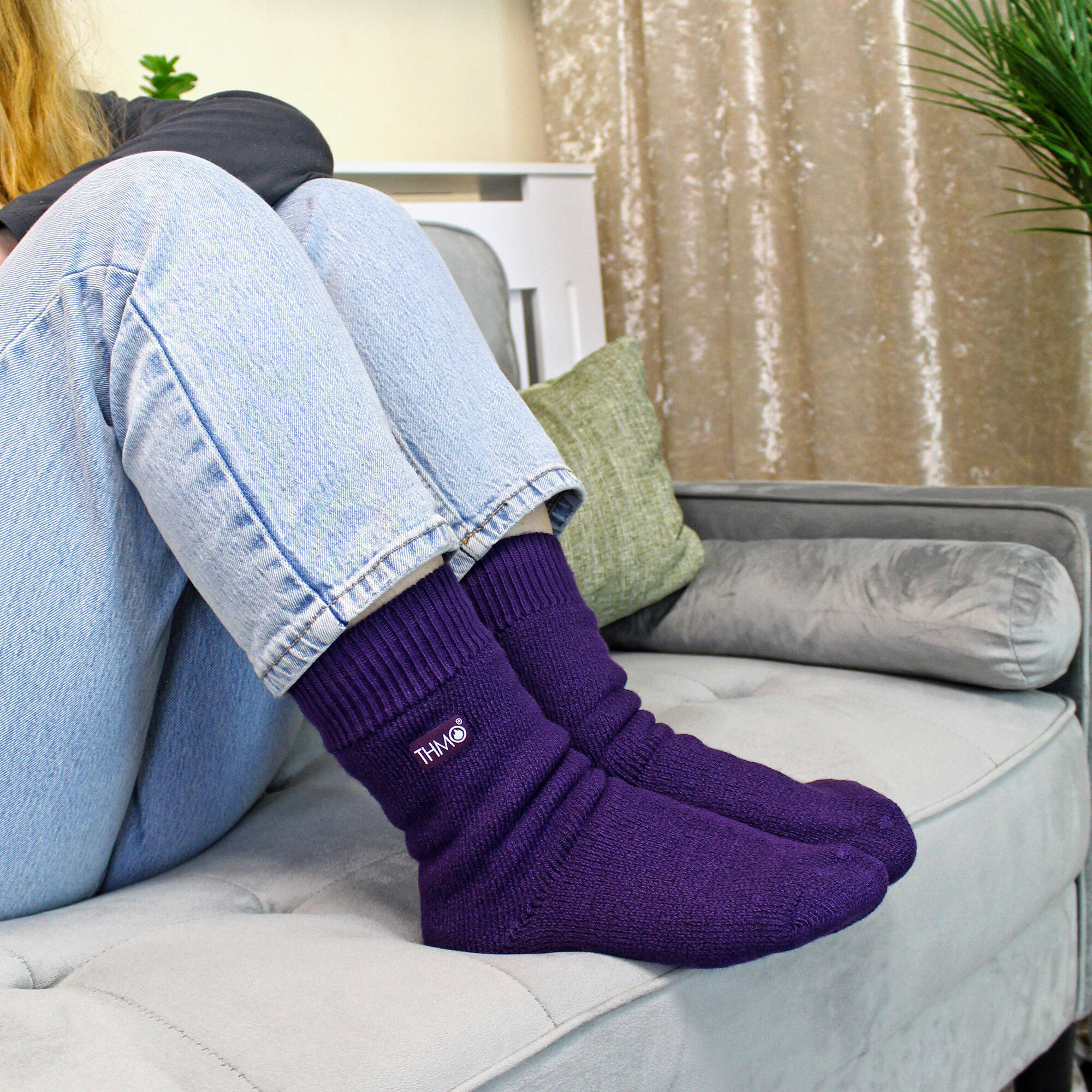 THMO - Lot de 3 Paires Chaussettes Femme Doublées Thermiques Chaudes 4/7