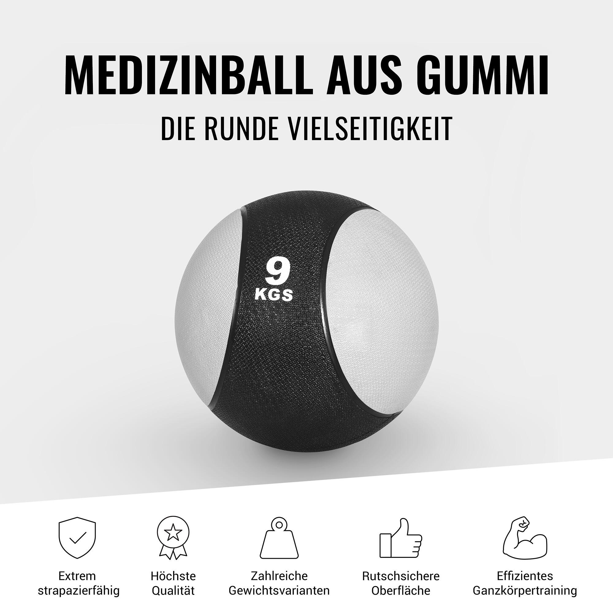 Balón Medicinal Gorilla Sports Gris/Negro 2/7