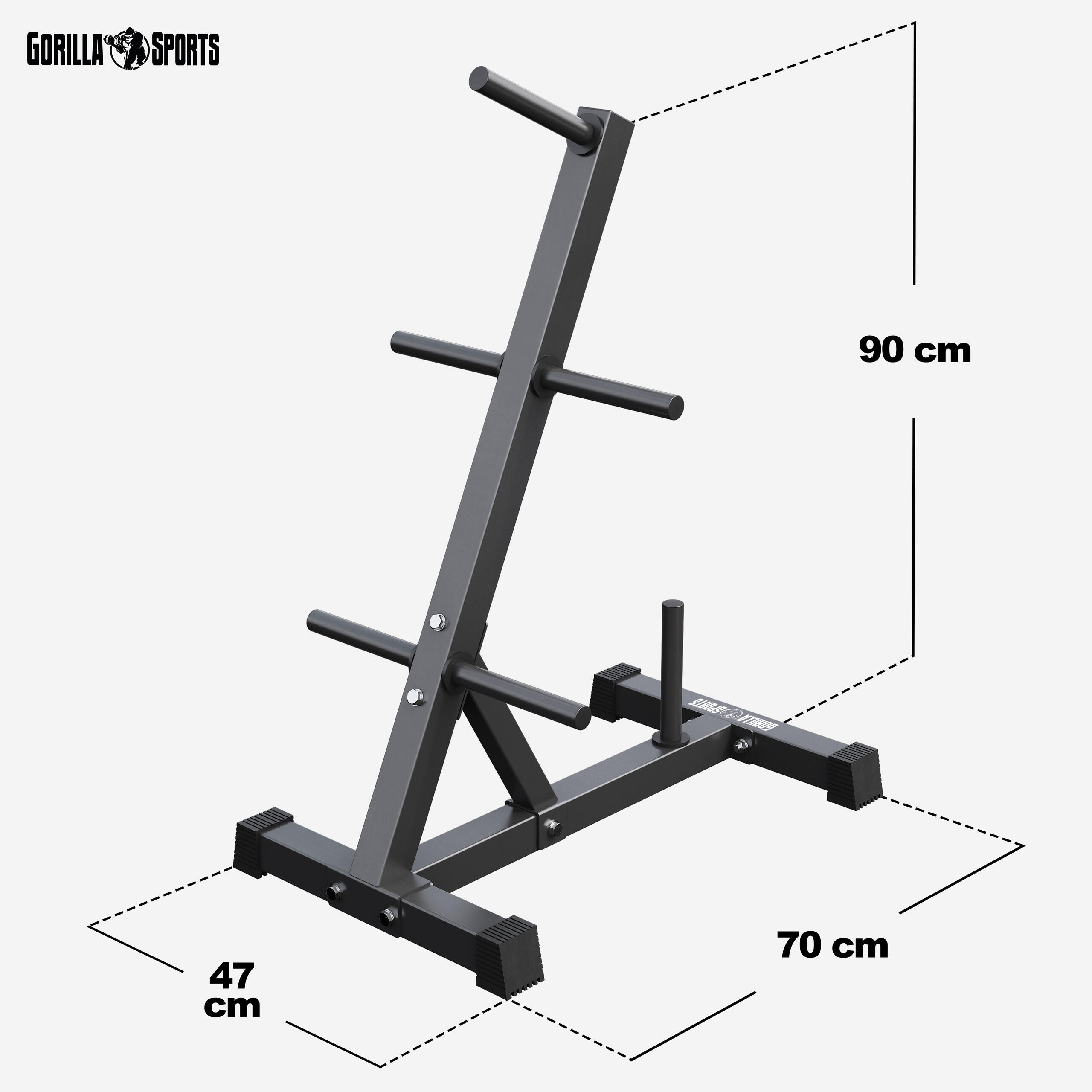 Rack para Discos Gorilla Sports Negro Diámetro 30/31 mm 2/7