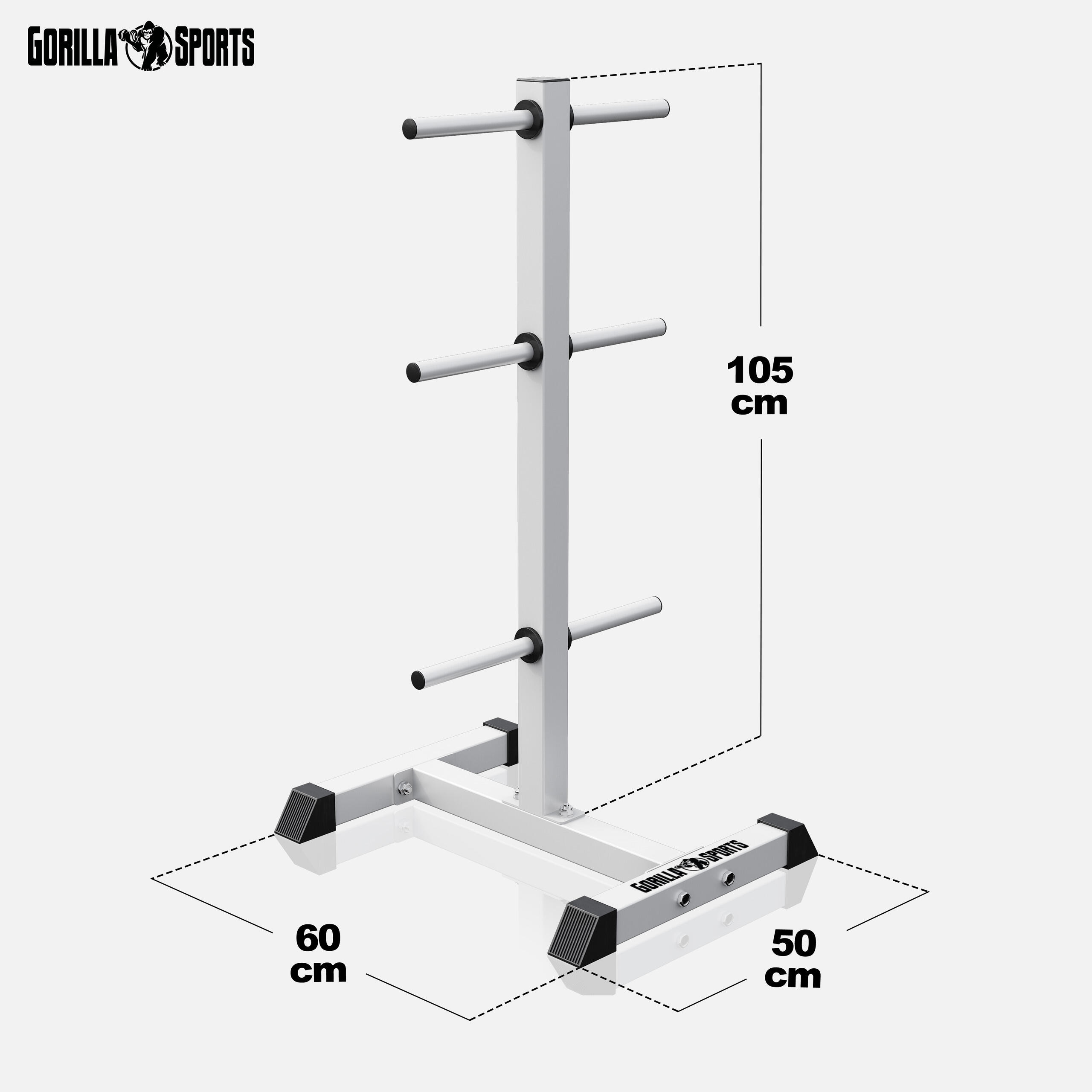 RACK DE RANGEMENT POUR POIDS DISQUES 30/31 MM | MUSCULATION | NOIR OU BLANC 2/7