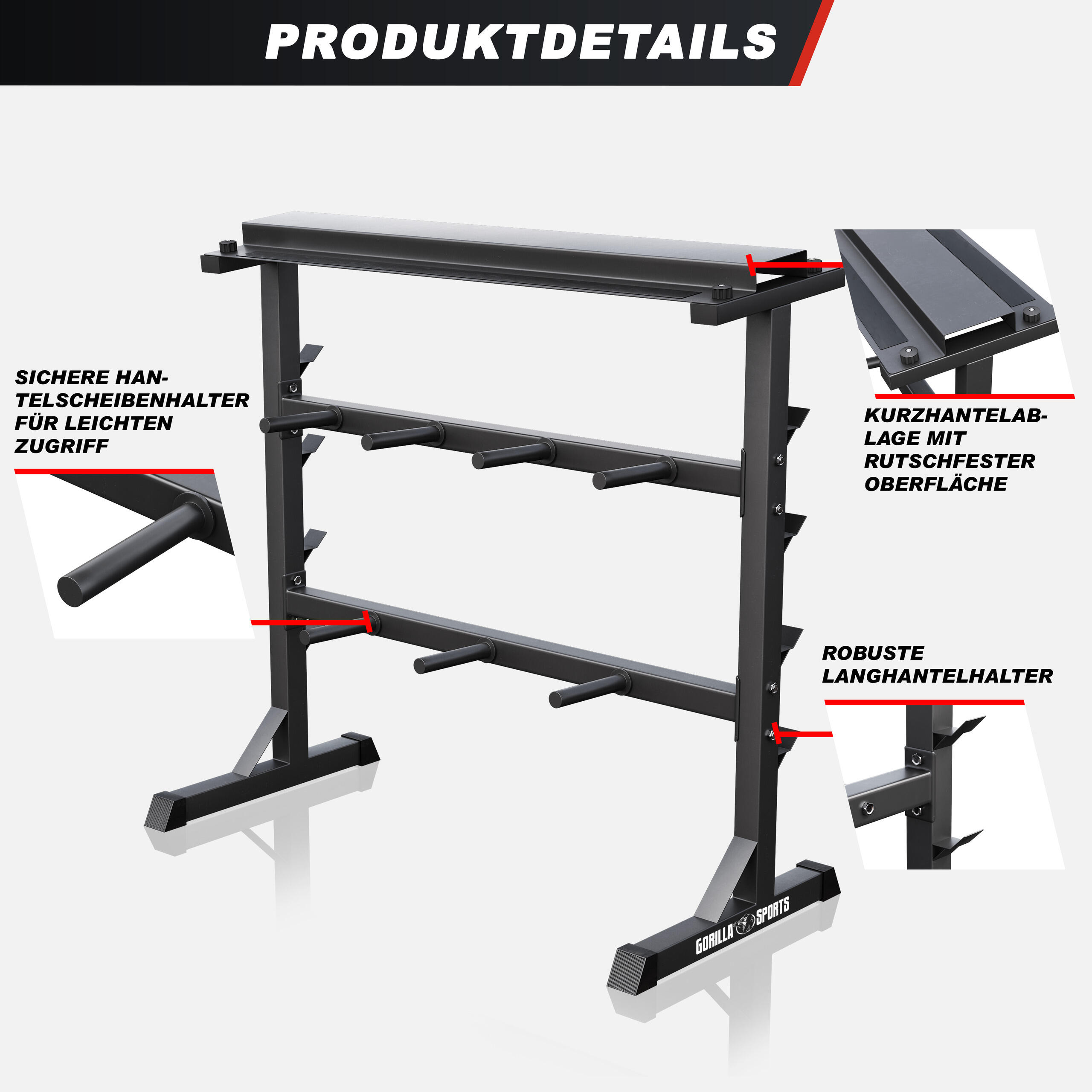 Scaffale di stoccaggio Gorilla Sports in acciaio 120×50×96 cm nero/grigio 3/7