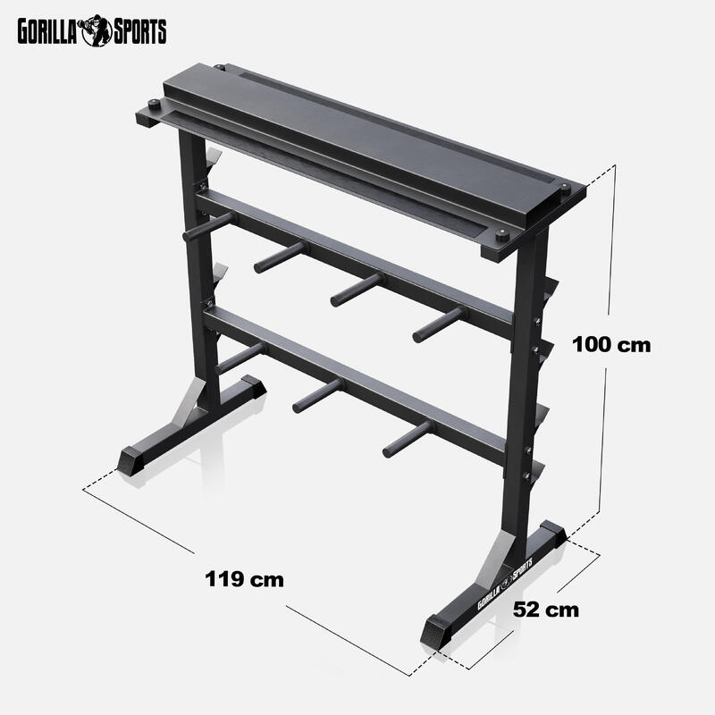 Suport pentru discuri si gantere  Negru Ø 30/31 mm