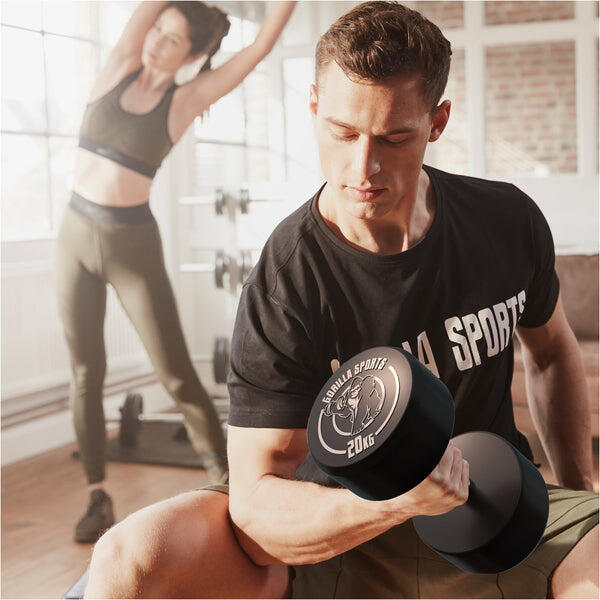 HALTÈRE MONOBLOC ROND | MUSCULATION | AU CHOIX DE 2,5KG À 40 KG 3/7